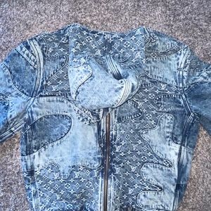 Lv LouisVuitton patchwork Denim jacket